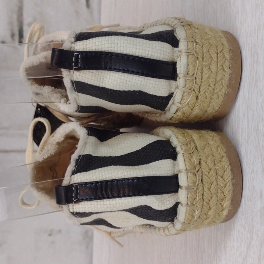 Dolce Vita Cream Black Striped Platform Espadrilles, Size 9.5 New - Picture 6 of 8